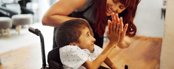Mom with disabled son