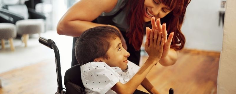 Mom with disabled son