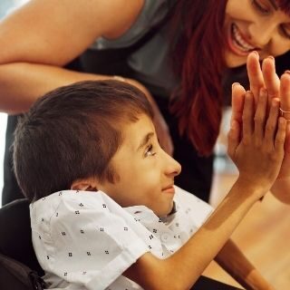 Mom with disabled son